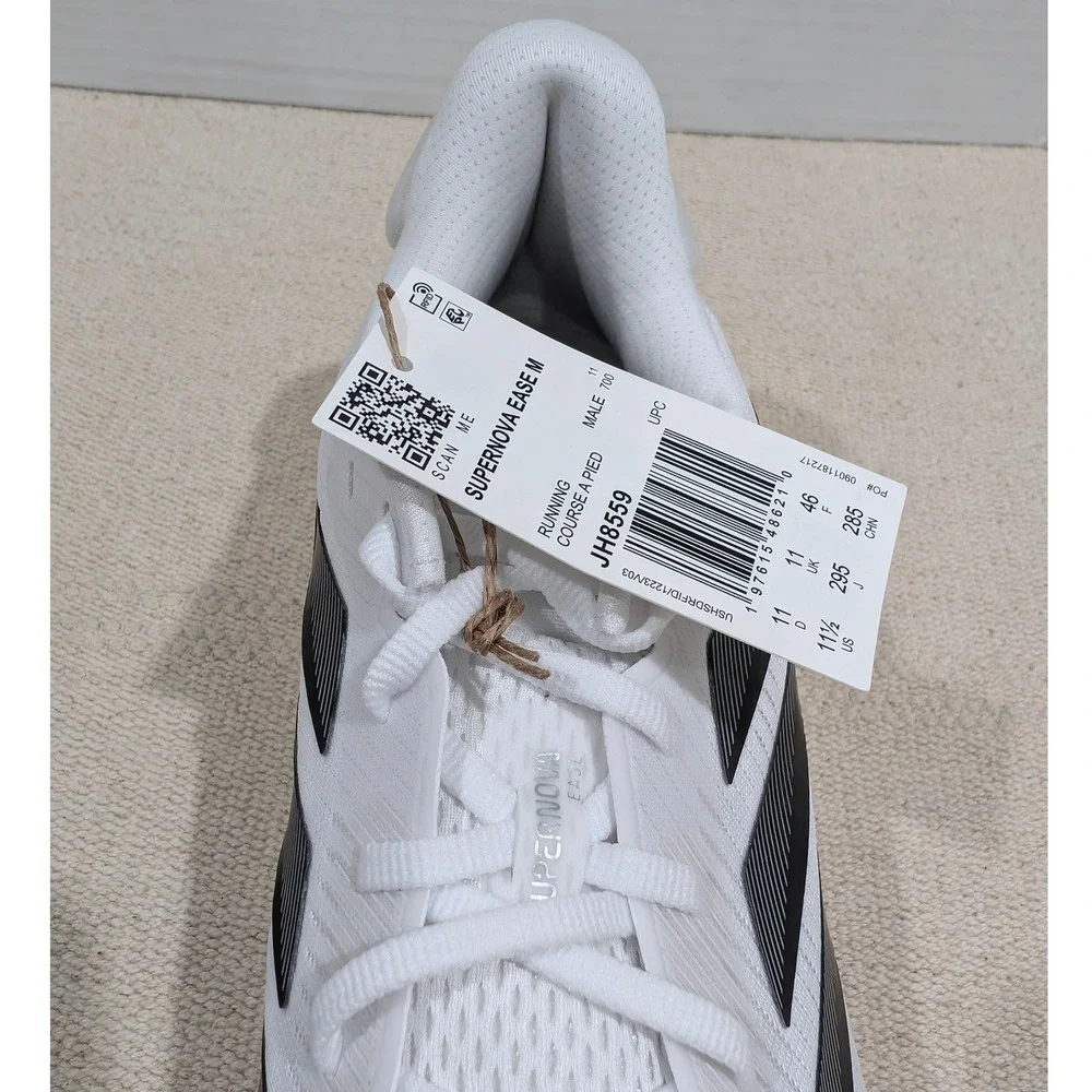 Adidas Supernova Ease M White Black Running Shoes JH8559 Mens 11.5